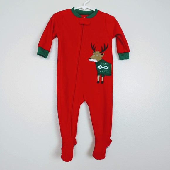 Carter's Other - Carter's Christmas Fleece Zip Footies Red 12M #W40